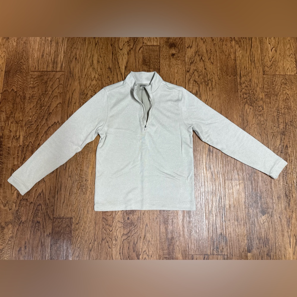 RHONE Men’s Commuter Beige Zip-Up Sweater